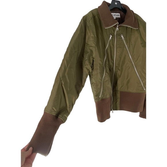 New $485 MNC ATELIER OLIVE FLIGHT JACKET - Picture 5 of 11